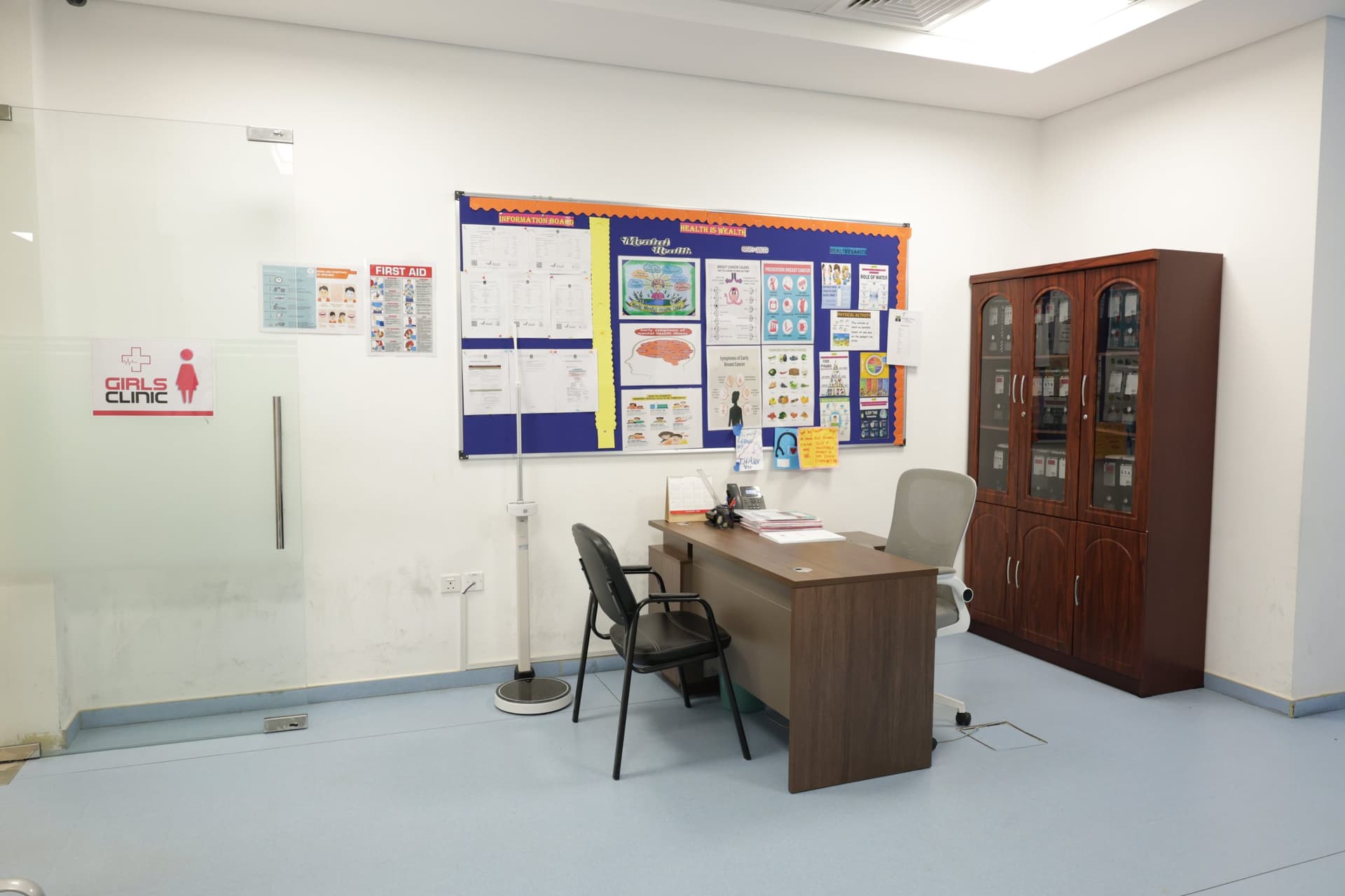 The school clinic on the ground floor